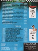 Menu L'Ours Brun - Hamburgers, panini