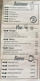 Menu Bouli' Pizz - Les boissons, vins, ...