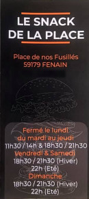 Menu Le Snack de la Place - Carte et menu Le Snack de la Place
Fenain