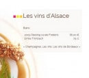 Menu Fleur de Sel - Les vins d'Alsace