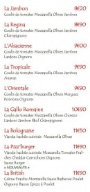 Menu La Gallo Romaine - les pizzas 