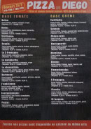 Carte et menu de Pizzeria do diego à Montigny en Ostrevent — Les pizzas
