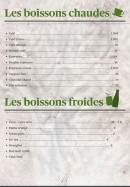 Menu Au Feu De Cèdres - Les boissons