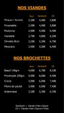 Menu Fritas'tique - Les viandes et brochettes