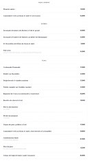 Menu La Rabouillère - Les entrées, plats et apéritifs