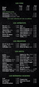 Menu Le Corner - Les vins, les boissons chaudes ...