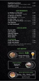 Menu Le Corner - Les desserts, les menus...