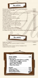 Menu La Taverne du Petit Wasquehal - Les entrées, salades...