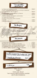 Menu La Taverne du Petit Wasquehal - Les spécialités de la taverne; burgers...