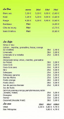 Menu Estaminet De Vierpot - Vins et softs