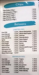 Menu Choko resto - Les chips et boissons