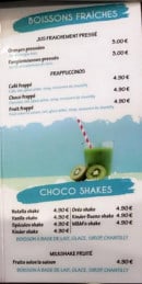Menu Choko resto - Les boissons fraîches et choco shakes