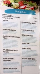 Menu Choko resto - Les salades