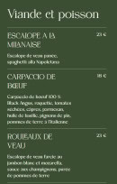 Carte et menu de La Famiglia à Valenciennes — Les viandes et poissons