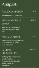 Carte et menu de La Famiglia à Valenciennes — Les entrées