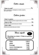 Menu Le Napolitain - entrées, menu enfant