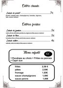 Carte et menu de Le Napolitain à Valenciennes — entrées, menu enfant