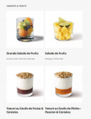 Menu Starbucks Coffee - Les yaourts et fruits