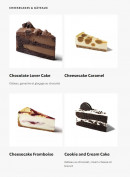 Menu Starbucks Coffee - Les cheesecakes et gateaux