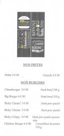 Menu Le Germoir friterie - Les frites et burgers