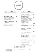 Menu L'Eau à la Bouche - Les entrées, plats et menu enfant