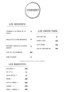 Menu L'Eau à la Bouche - Les desserts, cafés et thés,...