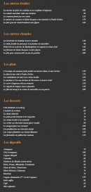 Menu Le relais de Beaufort - Les entrées, plats, desserts et digestifs