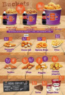 Carte et menu de Bucket's Burger à Hautmont — Les buckets et menu enfant