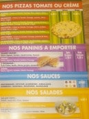 Menu La Roma - Les pizzas, paninis, salades ...