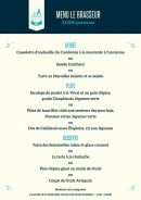 Carte et menu de Brasserie Historique de l'Abbaye du Cateau à Le Cateau Cambresis — Le menu de groupes à 24€ par personne