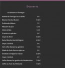 Carte et menu de Aux Vieux Remparts à Bergues — Les desserta