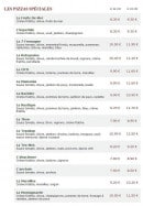Menu Le Kiosque à Pizzas - Les pizzas spéciales