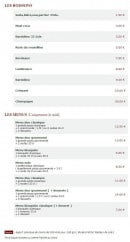 Menu Le Kiosque à Pizzas - Les boissons et menus