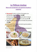 Menu Le Pélican - Les plats à emporter