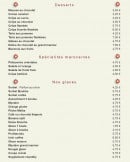 Menu Le Petit Riad - Les desserts, spécialités net glaces
