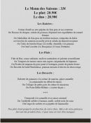 Menu O'Gout du Jour - Le menu des saisons à 33€