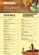 Menu O Mexicain - Cocktails et accompagnements apéritifs