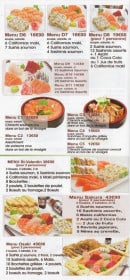 Menu Osaki - Menus poissons cru