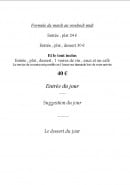 Menu Maison Demarcq - Les formules