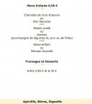 Menu La Pen'tière - Les menus à 9,5€,fromages et desserts
