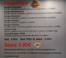 Menu Au p'tit encas - Les hamburgers et sauces