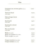Menu Le Sart - Les plats