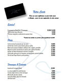 Menu Rest'eau - Les entrées, plats et fromages,...
