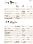 Menu Dionysos - Les vins blancs et vins rouges page 4