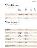 Menu Dionysos - Les vins blancs et vins rouges page 3