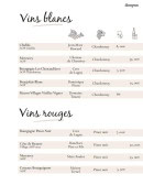 Menu Dionysos - Les vins blancs et vins rouges page 2