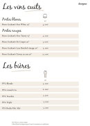 Menu Dionysos - Les vins cuits et bières