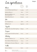 Menu Dionysos - Les spiritieux