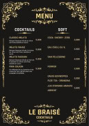Menu Le braisé - Les cocktails et softs