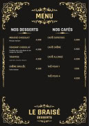 Menu Le braisé - Les desserts et cafés